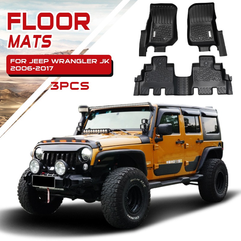 2016-2017-Wrangler JK especial tpe almohadilla de pie para conducción derecha juego de 3 piezas