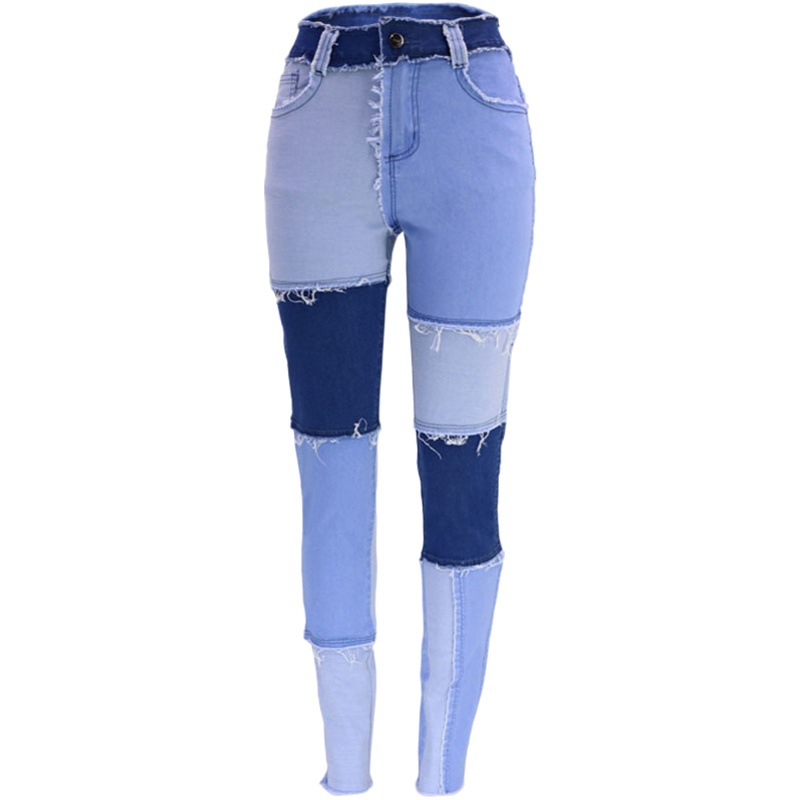 Otoño 2023 europeo y americano nuevo Amazon elástico lavado alta cintura vintage borla lápiz Delgado pantalones vaqueros de las mujeres