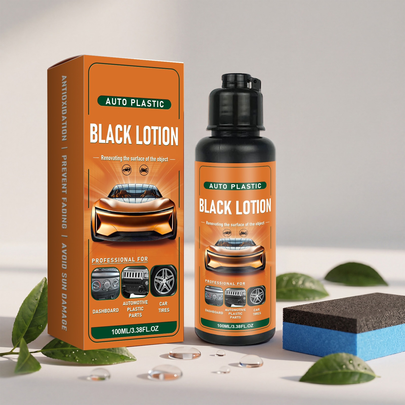 Car Plastic Refurbishment Agent, Interior Whitening Remover, Blackening and Brightening Agent, Anti-Aging Daily Care and Maintenance Cleaner