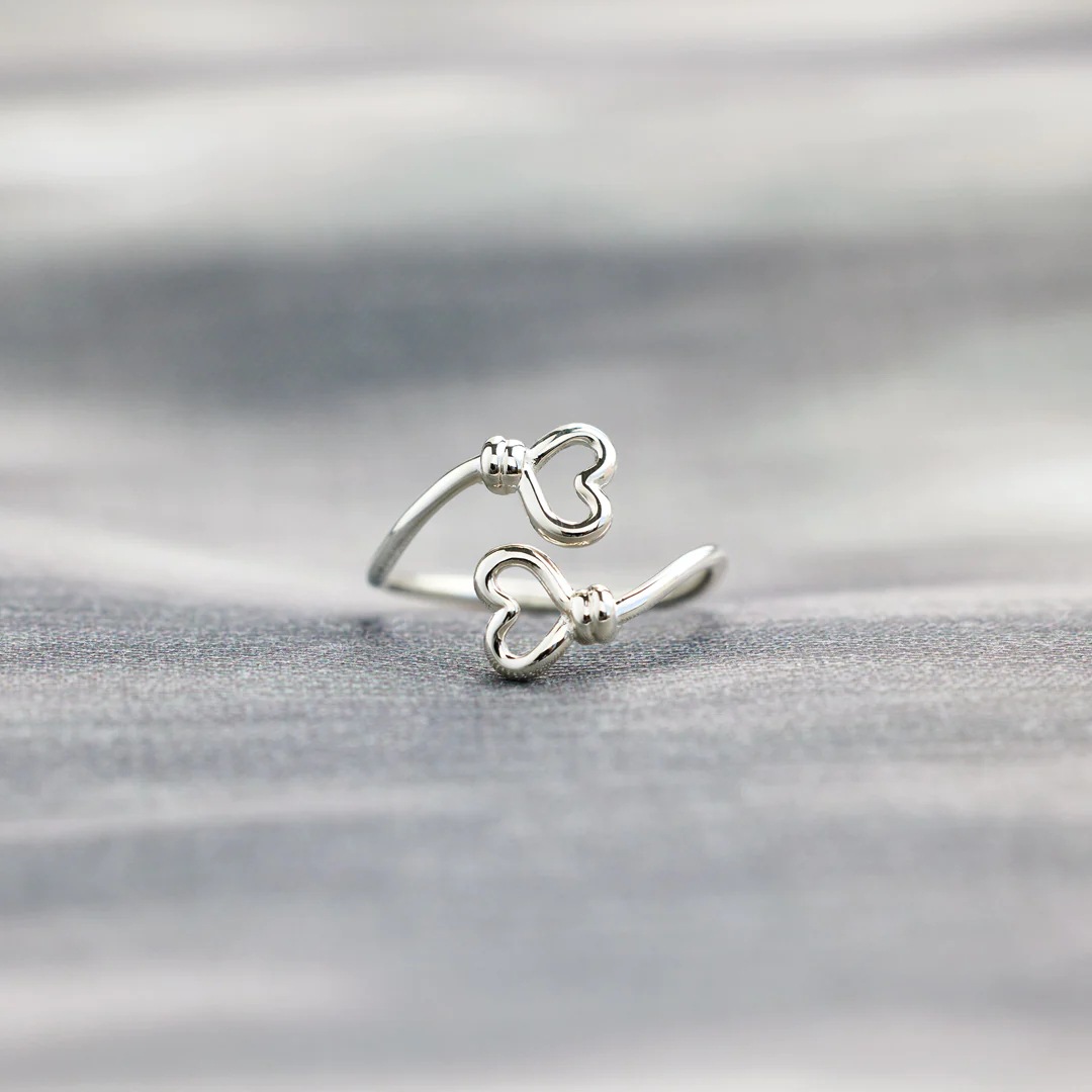 Heart Shape Pattern All Seasons Season 925 Sterling Silver Heart Shape Rings 925 Sterling Silver Rings