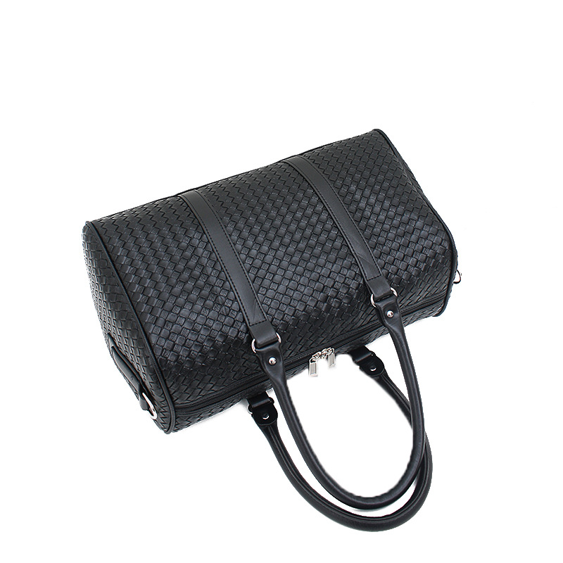 Nueva bolsa de viaje portátil tejida de gran capacidad para hombres y mujeres de hombro bolsa de equipaje bolsa de viaje de negocios negro
