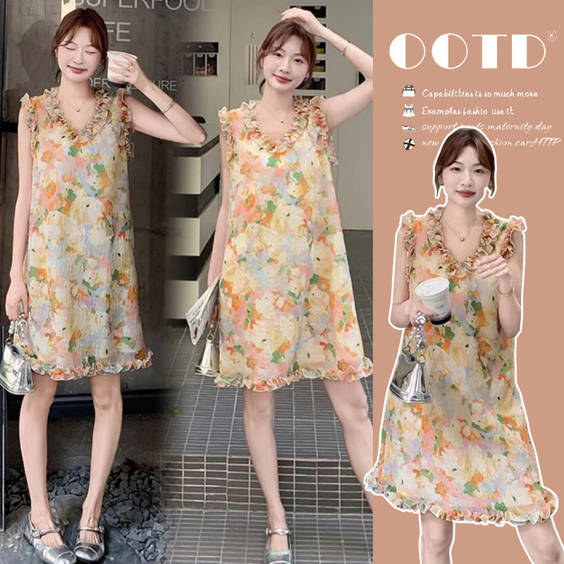 Super Stylish Dress for Women, New Summer Style, French Style, Beautiful, Loose-Fitting, Flattering, Slimming, Maternity Dress