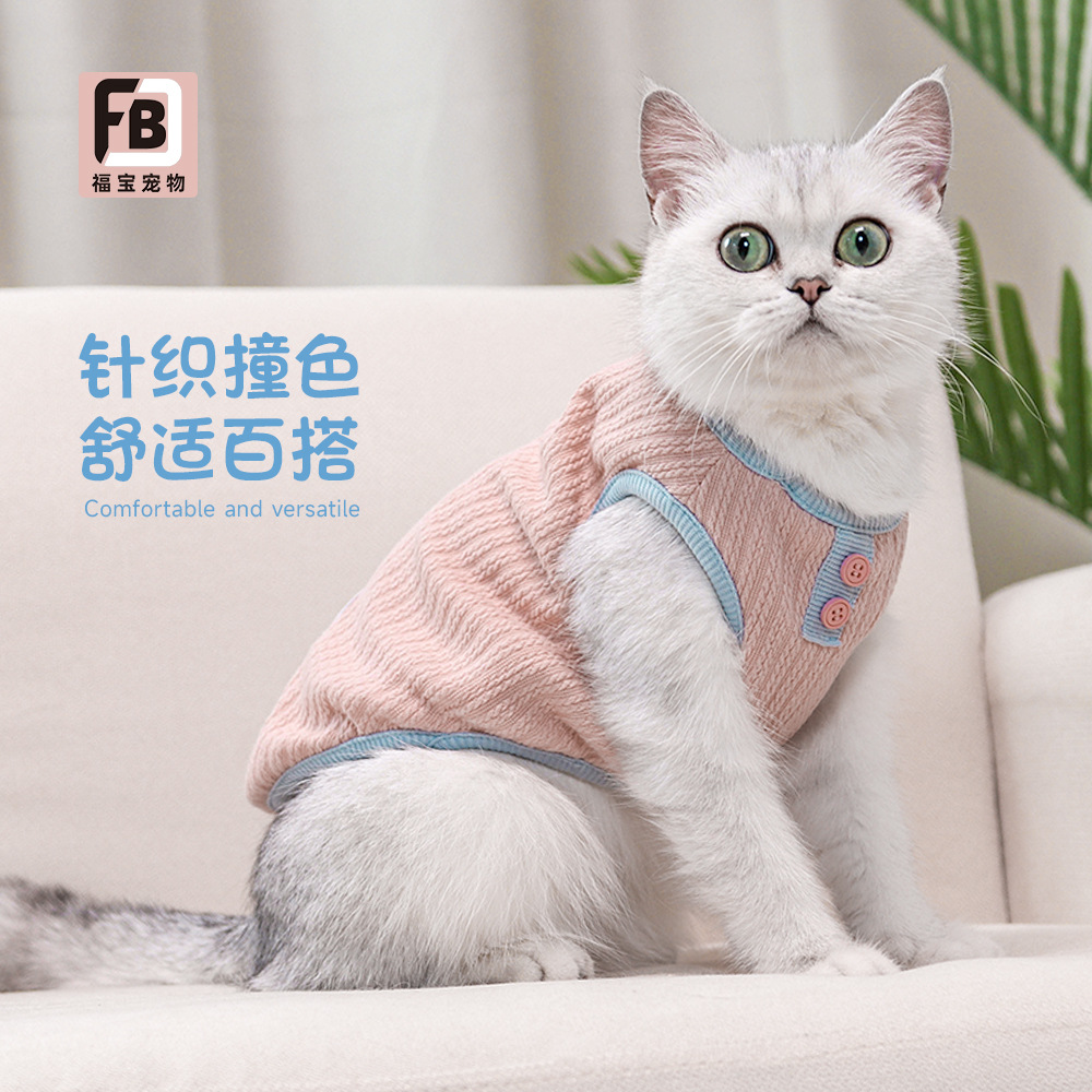 Nueva ropa para gatos otoño y invierno coreano engrosado chaleco Teddy Bear perros pequeños trajes de mascotas transfronterizos al por mayor