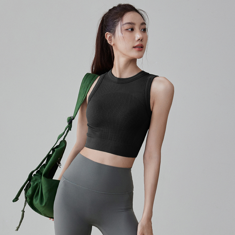 一体杯透气显瘦运动内衣女两穿瑜伽背心健身跑步普拉提训练瑜伽服|undefined