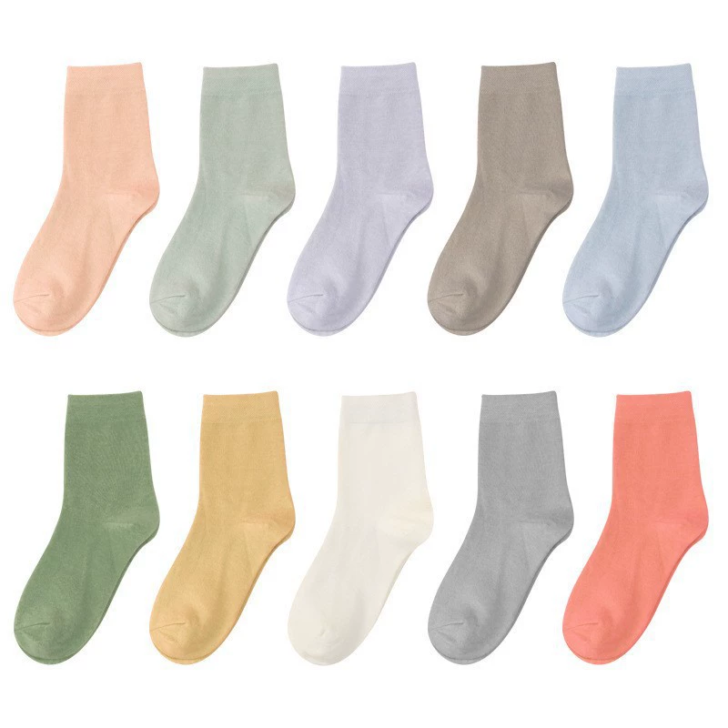 Socks unisex (MiNiMi) solid-color cotton crew socks, one size, 10-pair pack