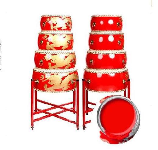 节日装饰大鼓牛皮中国红14寸儿童节舞蹈班助威立鼓鼓舞威风大小cm