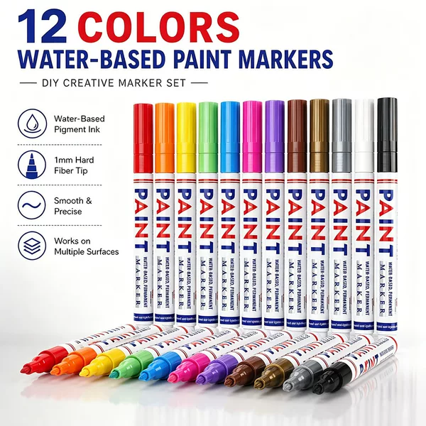 Cross-Border Colored Paint Pen Pvc Set, Non-Fading Oil-Based 0.7mm Marker Pen for Touch-Up, Wholesale