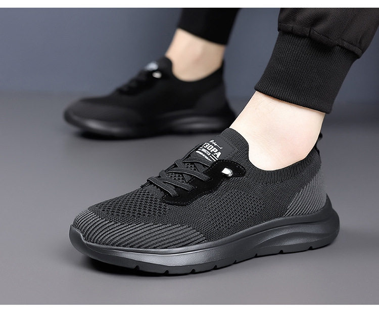 Giày thể thao nam lưới dệt thoáng khí, giày đi bộ du lịch phong cách thể thao, đế cao 1-3 cm — Màu be, màu xám, màu đen chi tiết 27