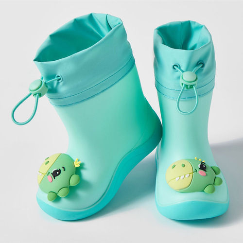 Bao Yu 3D new children's rain boots waterproof and non-slip student girls rain boots boys baby mid-tube waterproof girdle rain boots