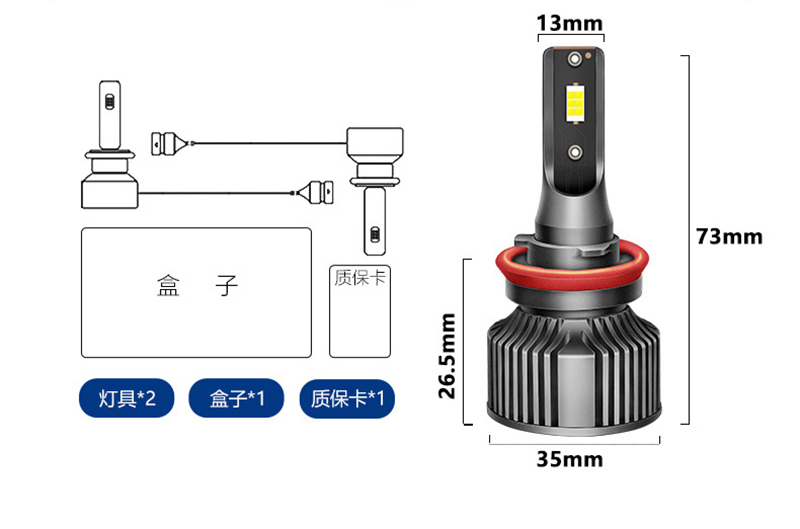 Car LED front fog light bulb PSX26w for Highlander modification 9006 super bright h11 Free Passenger white and yellow light PSX24W