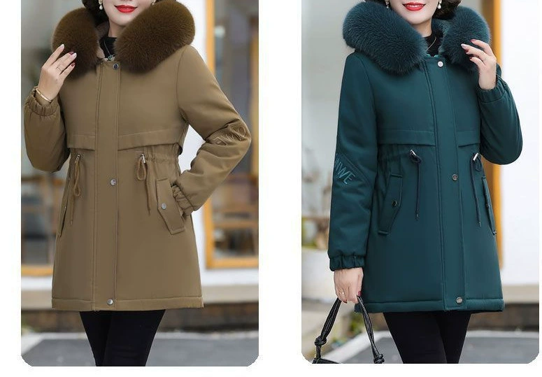 Warm winter down jacket, for middle age