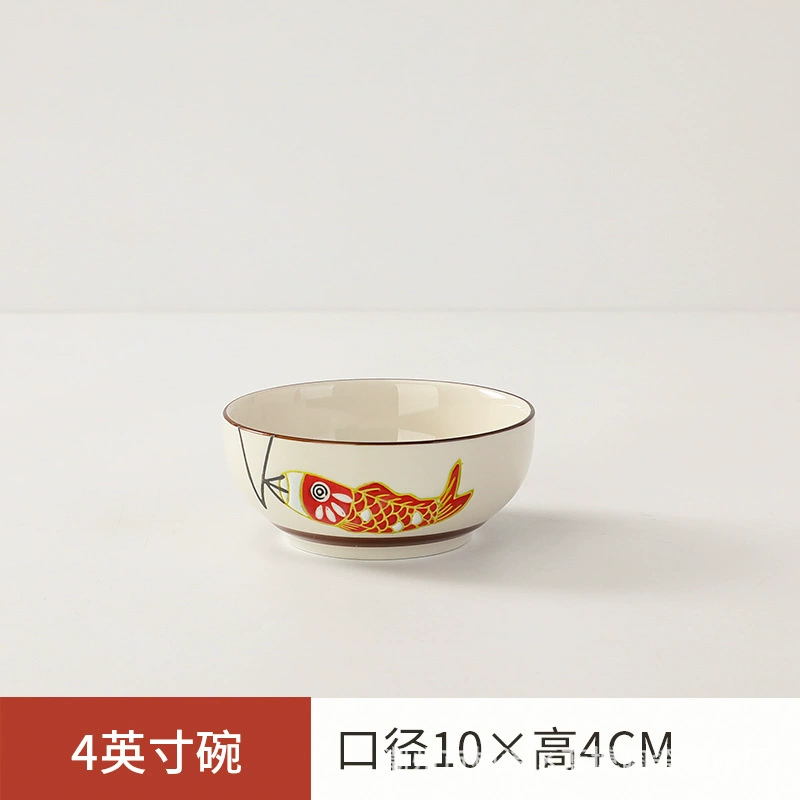 Японский ретро набор керамической посуды — чашка для супа и assorted plates