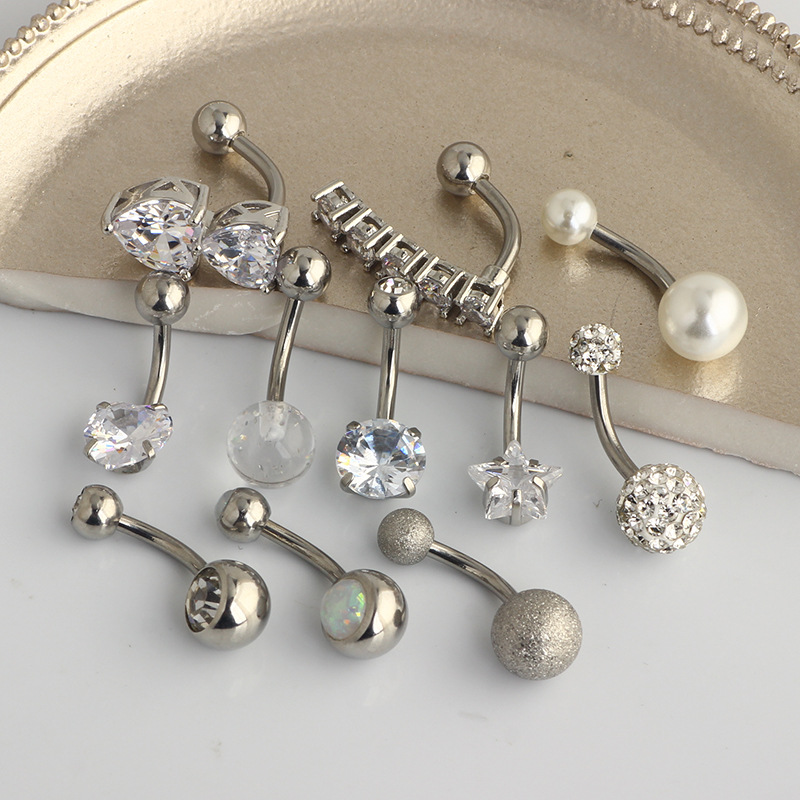 Classic Ball Amazon Navel Ring Set - 11-Piece Belly Button Ring Body Piercing Jewelry Set detail image 7