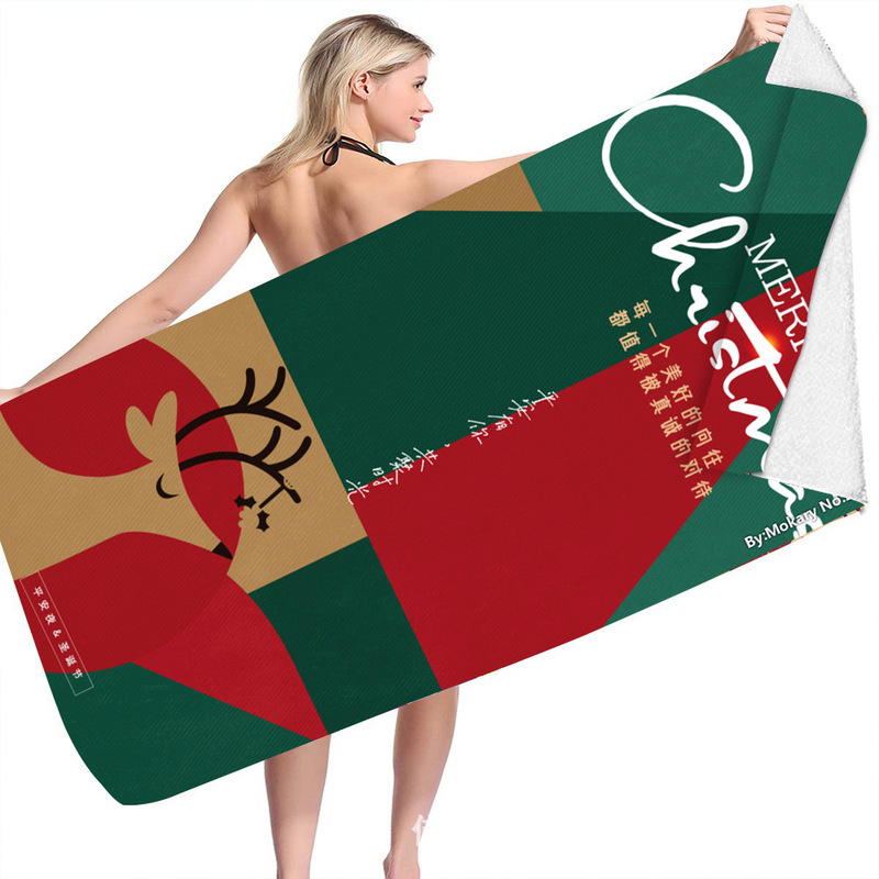 2022 hottest simple Christmas eye-catching men and women Festival essential fresh pattern active printing beach wrap towel 2022 hottest simple Christmas eye-catching men and women Festival essential fresh pattern active printing beach wrap towel