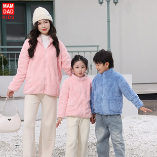 Детская утепленная куртка для мальчиков, коралловый бархатный топ, в западном стиле, семейный стиль, подходит для подростков
