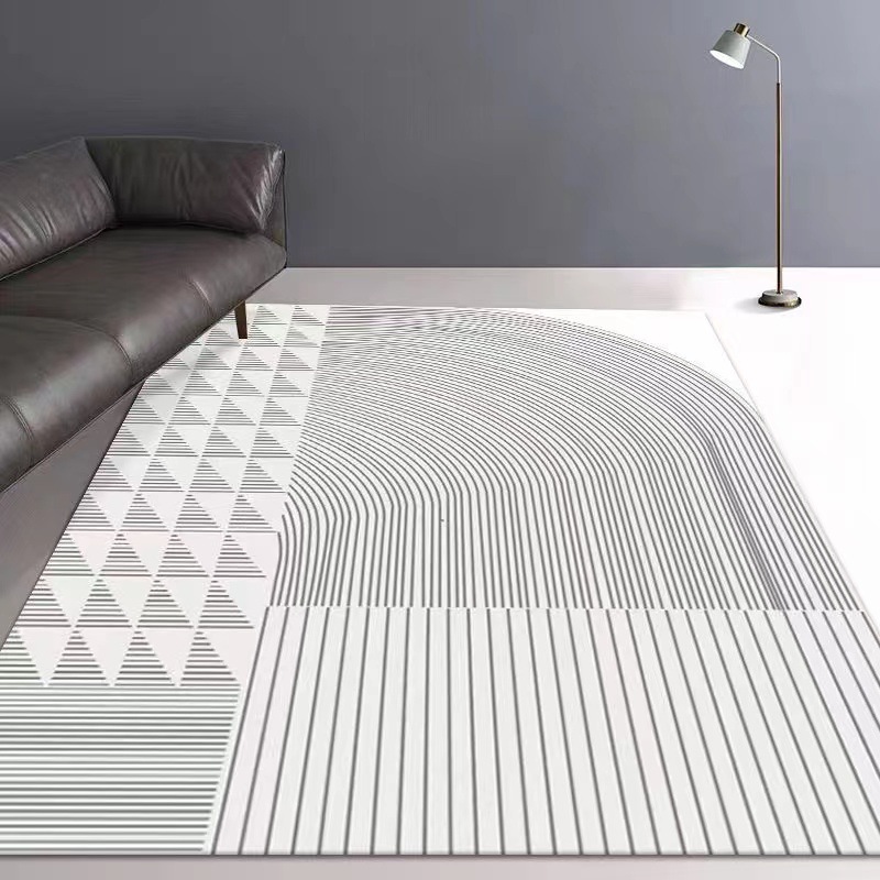 Alfombra de la sala de estar de estilo japonés alfombra nórdica geométrica alfombra de lujo ligero cubierta completa habitación en casa dormitorio manta de noche