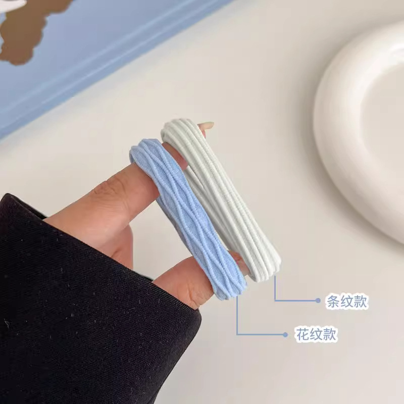 Cuerdas de cabeza de alta calidad, lindas chicas, cabello azul de sal marina, alta elasticidad y duradera, anillo de cabello de cola de caballo, correa de cuero para mujeres