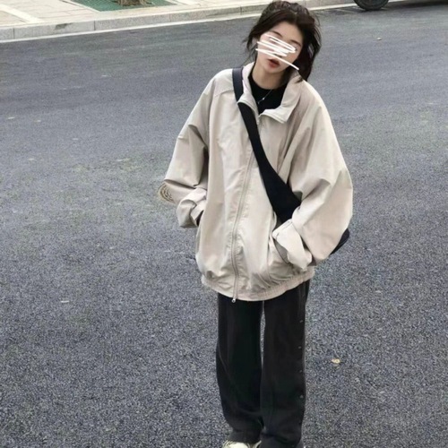 Women's Spring 2024 New Loose Fit Casual Everyday Japanese Retro Work Jacket for Men and Women