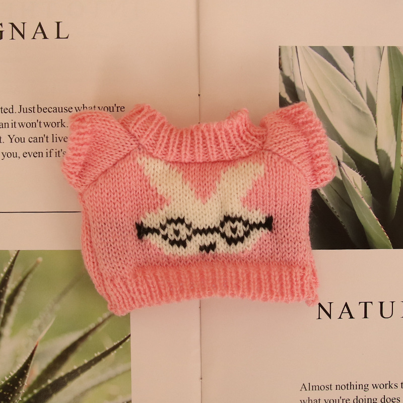 Suéter de muñeca de peluche oso de peluche con dientes perdidos ropa de muñeca máquina de agarre para mascotas accesorios de muñeca suéter camiseta al por mayor