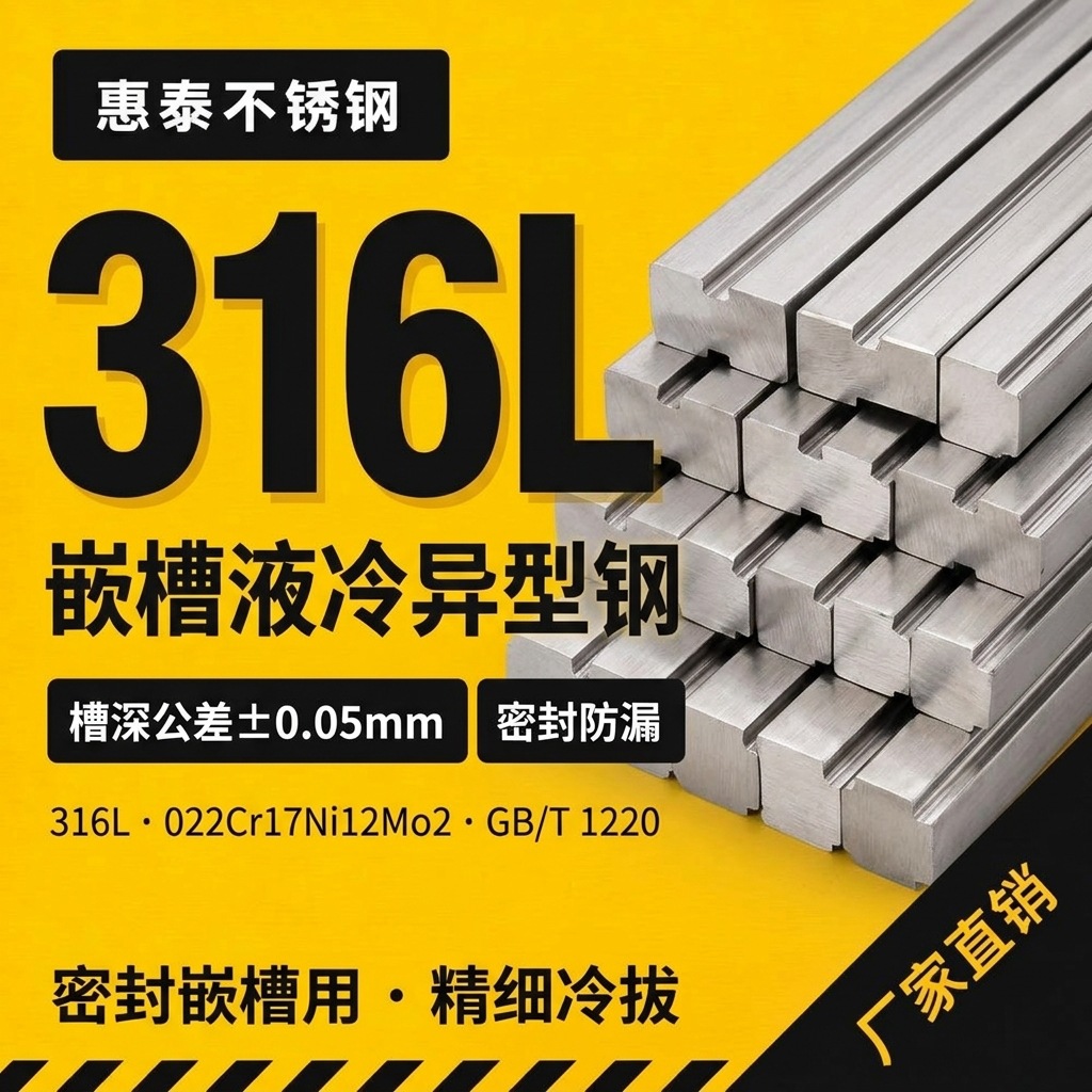 316L不锈钢密封条嵌槽液冷异型钢高精度防漏异型材现货零切