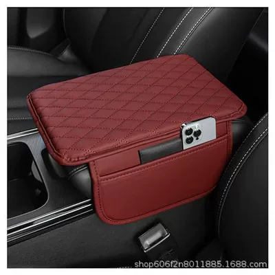 Armrest box pad – armrest box pad, universal for - red-diamond-patterned-armrest-box