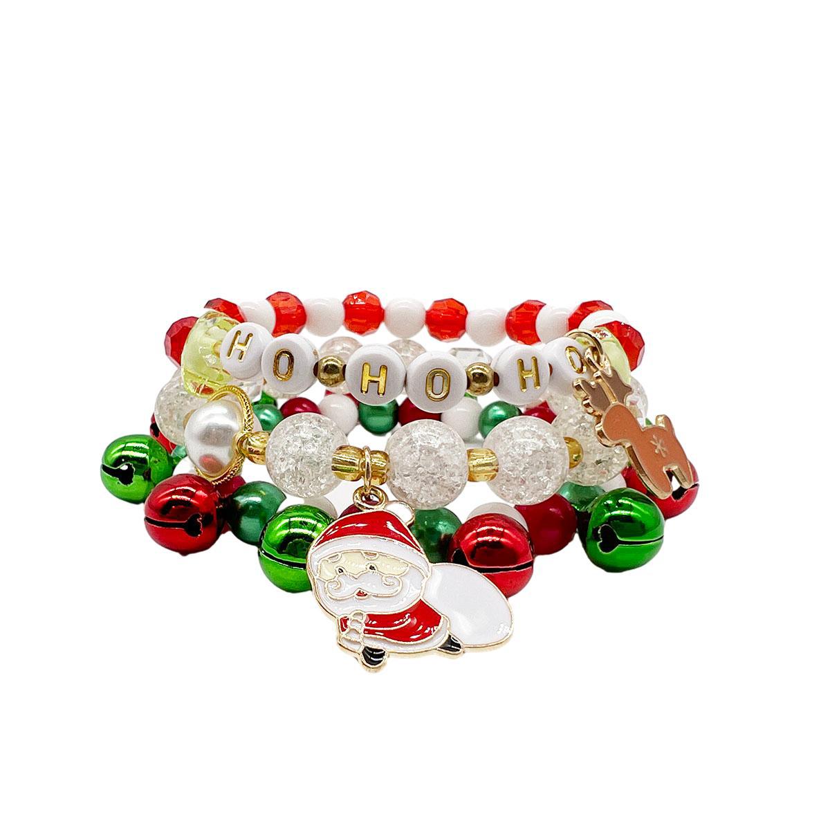 Christmas elastic bracelet with beads with letters