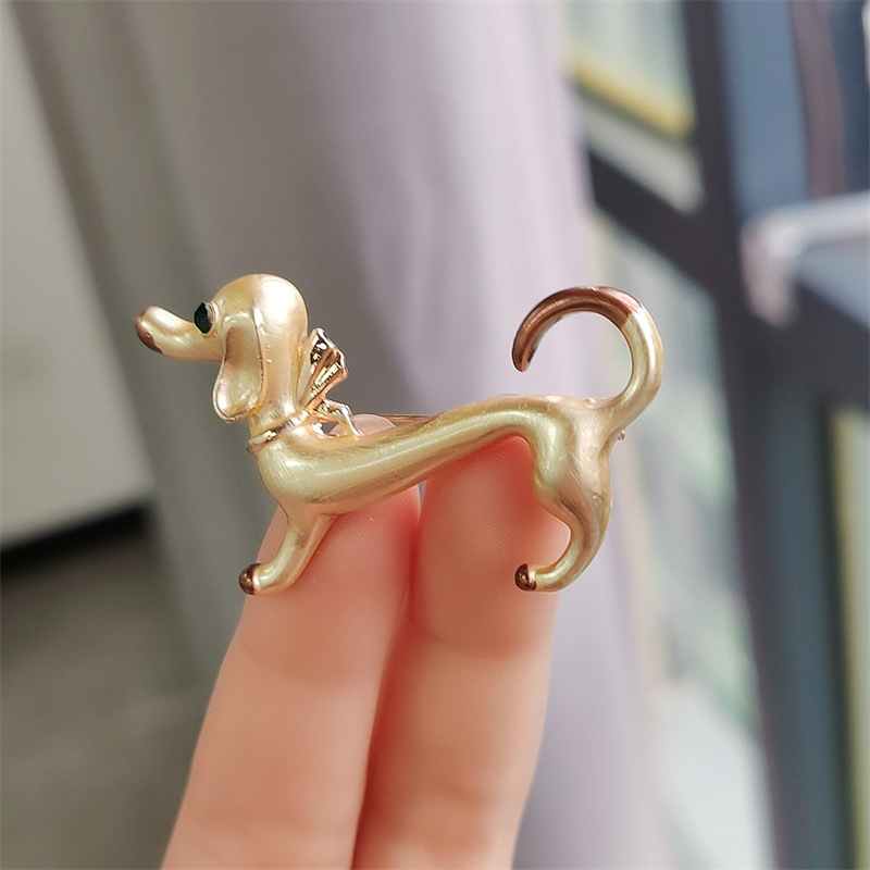 Ig Style Cute Dog Alloy Enamel Plating Inlay Zircon Unisex Brooches display picture 2