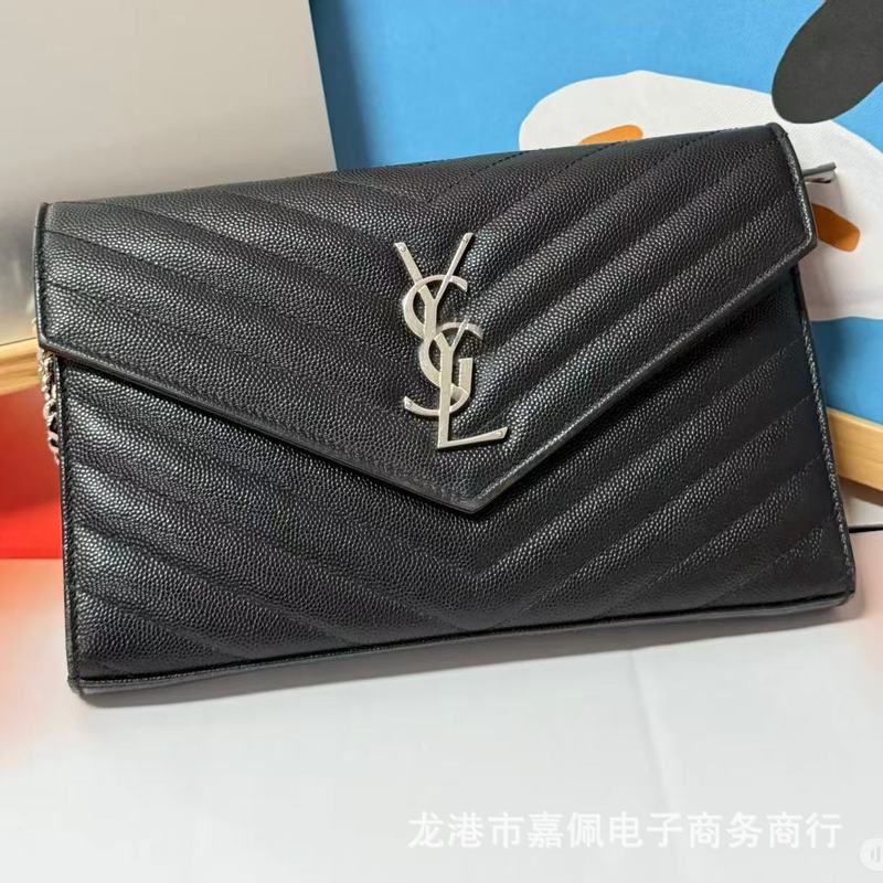 外单纯色v纹链条信封包鱼子酱牛皮斜挎简约休闲隔层woc手拿跨境包|undefined