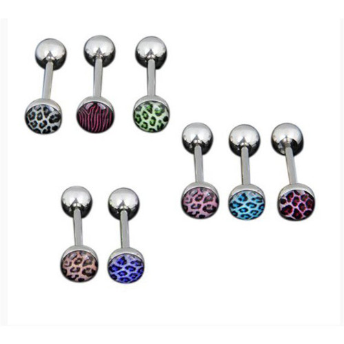 Hot selling 14G stainless steel tongue nail in Europe and America, personalized fashionable punk hottie titanium steel piercing jewelry