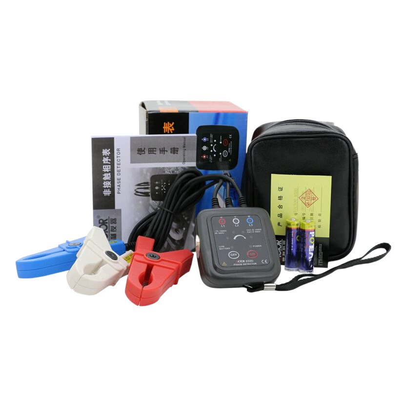 VC850C/VC850D Бесконтактный измеритель последовательности фаз трехфазный детектор переменного тока фазовый измеритель последовательности фаз