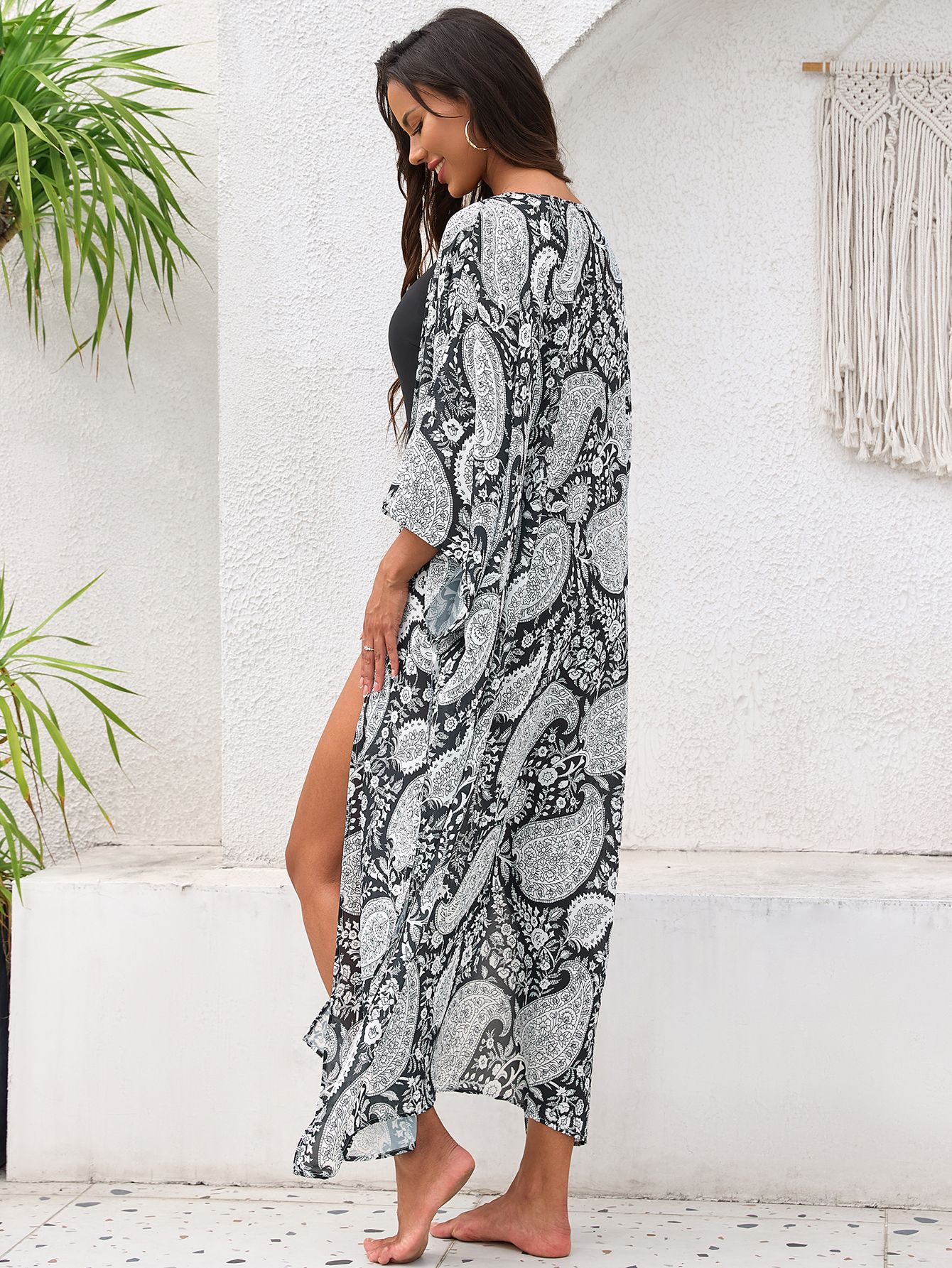 Camisas de playa europeas y americanas transfronterizas bohemas vacaciones vestido de tamaño grande bikini camisaFK24