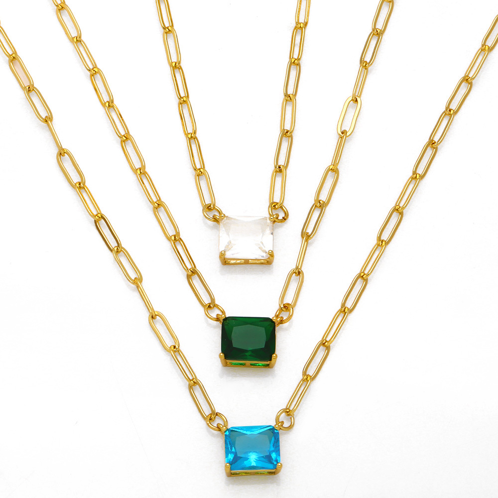 Fashion Geometric Copper Inlay Pendant Necklace 1 Piece