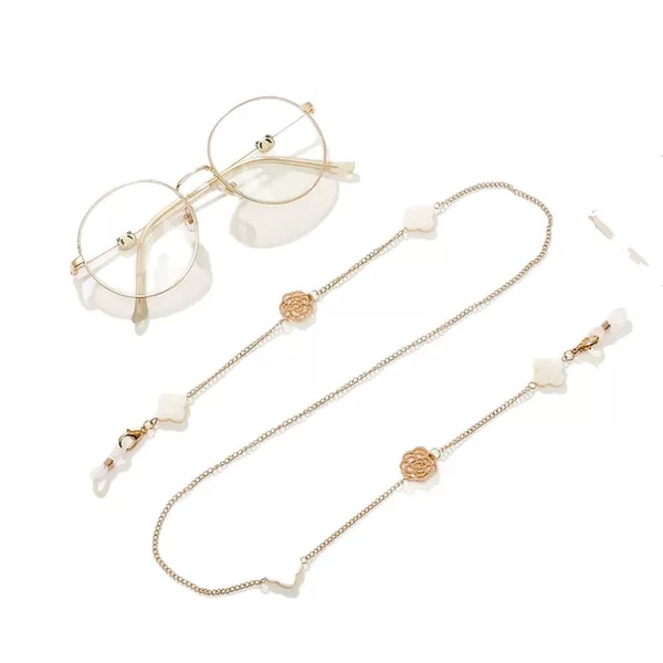 European and American Cross-Border Jewelry Simple Mask Chain Anti-Lost Lanyard Accessories Personalized Camellia Four-Leaf Clover Glasses Chain