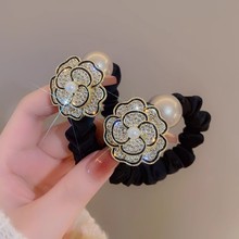 时尚高级感珍珠发绳水钻发圈气质皮筋马尾头绳网红新款丸子头饰品