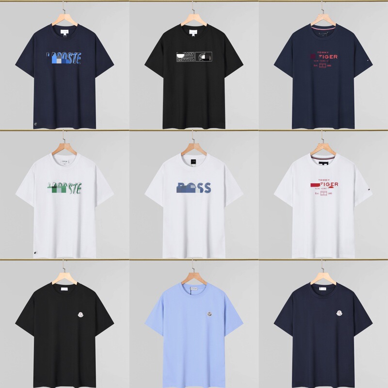 26Ss Cross-Border European Size Loose Men's Round Neck Short-Sleeve T-Shirt with Trendy Brand Print, Casual and Stylish