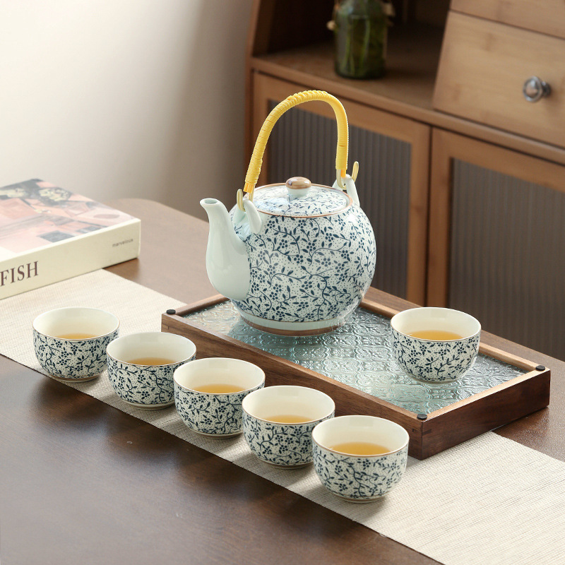 Liliang tetera conjunto de té de gran estilo japonés bandeja de té de cerámica taza de té Mesa hogar gran capacidad 1200 ml