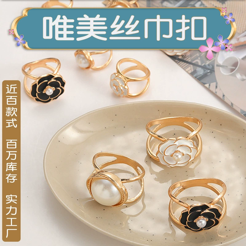 Шелковое полотенце Пряжка Камелия шарф узел пряжки шаль рубашка футболка мода универсальная простая популярная кнопка