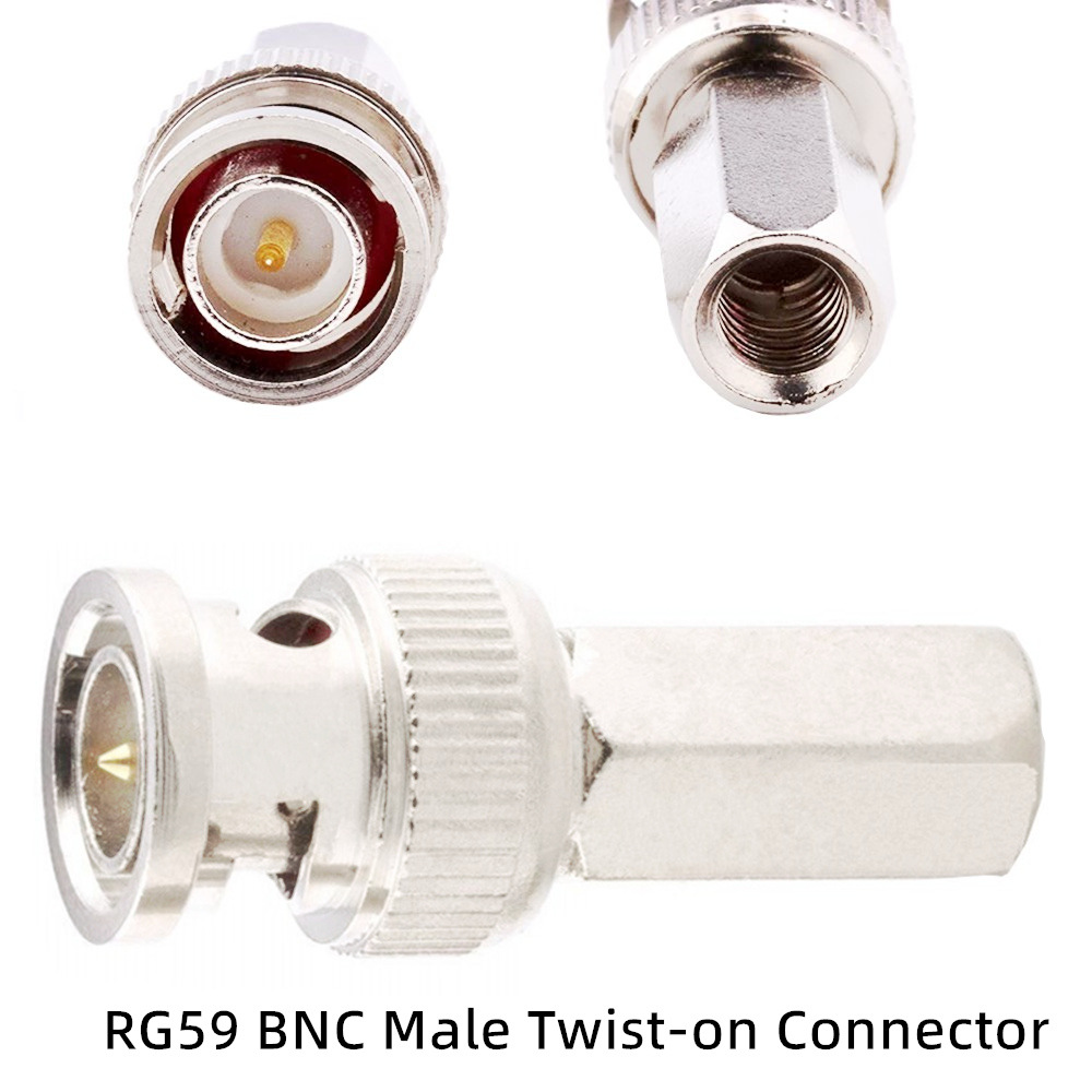 RG59 BNC-M旋入式接头BNC内螺纹公头转六角 BNC转RG59Q9免焊接