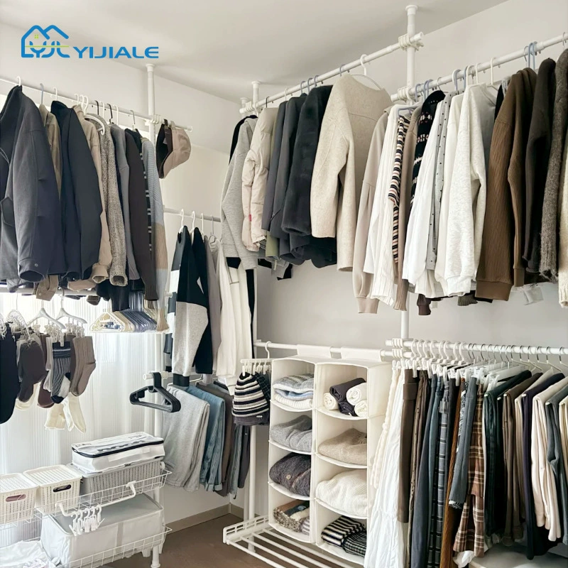 Гардероб открытый шкаф для спальни домашний гардероб стальной интегрированный гардероб для арендного дома подвесная зона