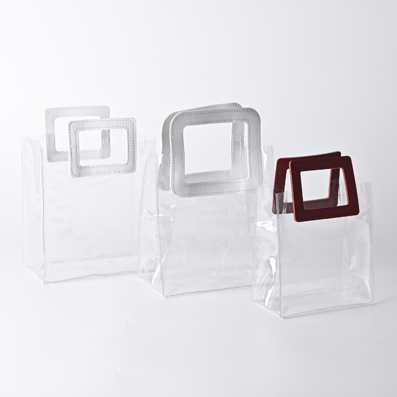 pvc手提袋现货伴手礼袋子结婚喜糖礼品袋透明塑料包装袋