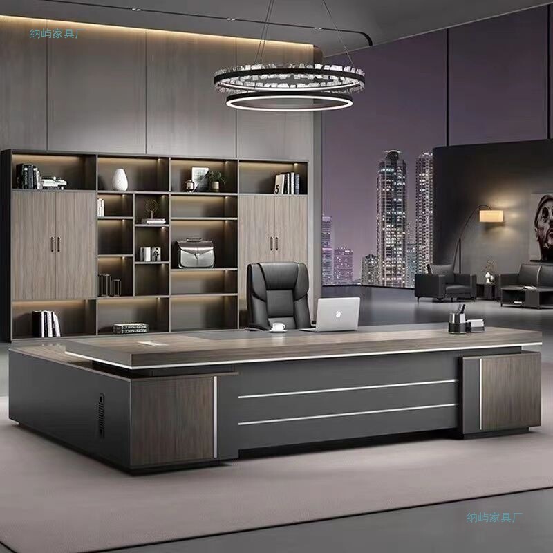 Office Boss Desk and Chair Combination Executive Desk President Desk Manager Desk Office Furniture Simple and Modern