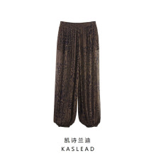 2025秋季新款女装 欧美风时尚简约动物纹印花灯笼裤 8566065 051