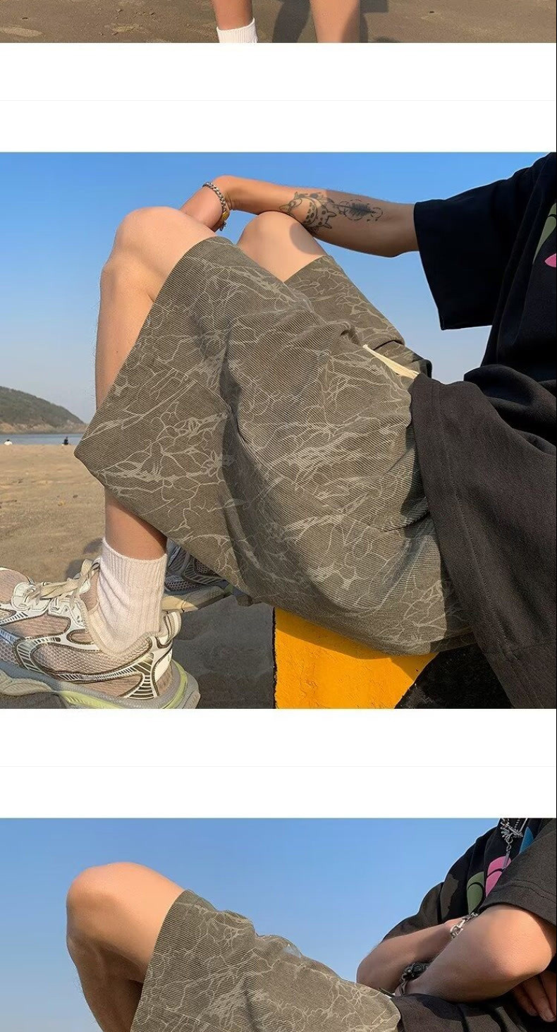Men's Heavyweight Drape Casual Shorts Loose Fit Mid Waist Drawstring Summer Thin Plus Size Elegant Basic Trendy Brand_viptrois.com