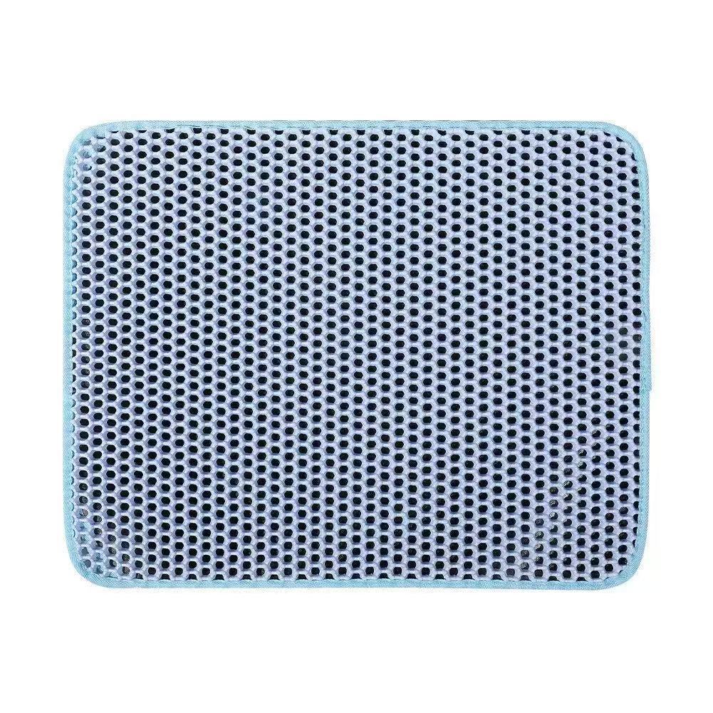 76cm * 55cm esterilla de arena de gato grande diseño de doble capa de panal antideslizante a prueba de agua a prueba de orina a prueba de fugas esterilla de suelo de caja de arena de gato
