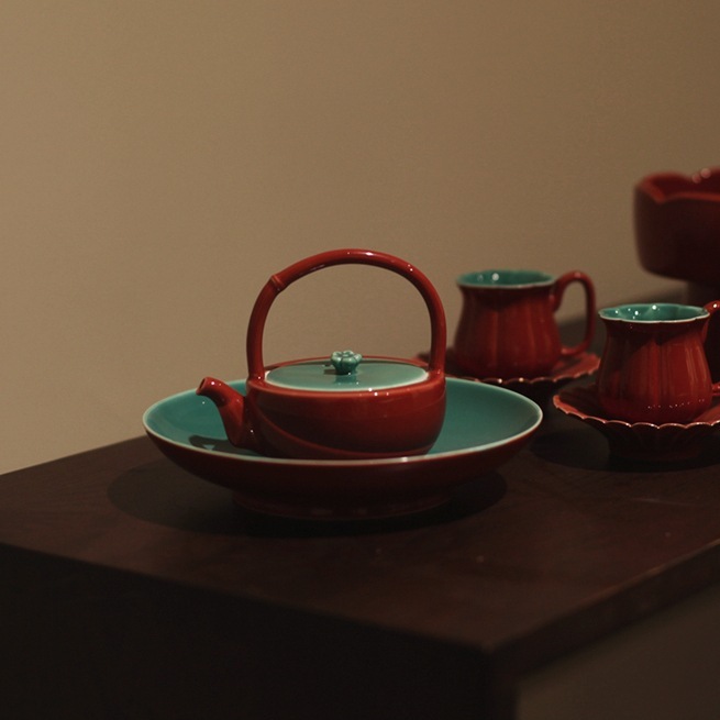 Forbidden City Red Teapot Red Glaze Teapot Tea Set Tea Cup Teapot Chinese Jingdezhen Ceramic Tea