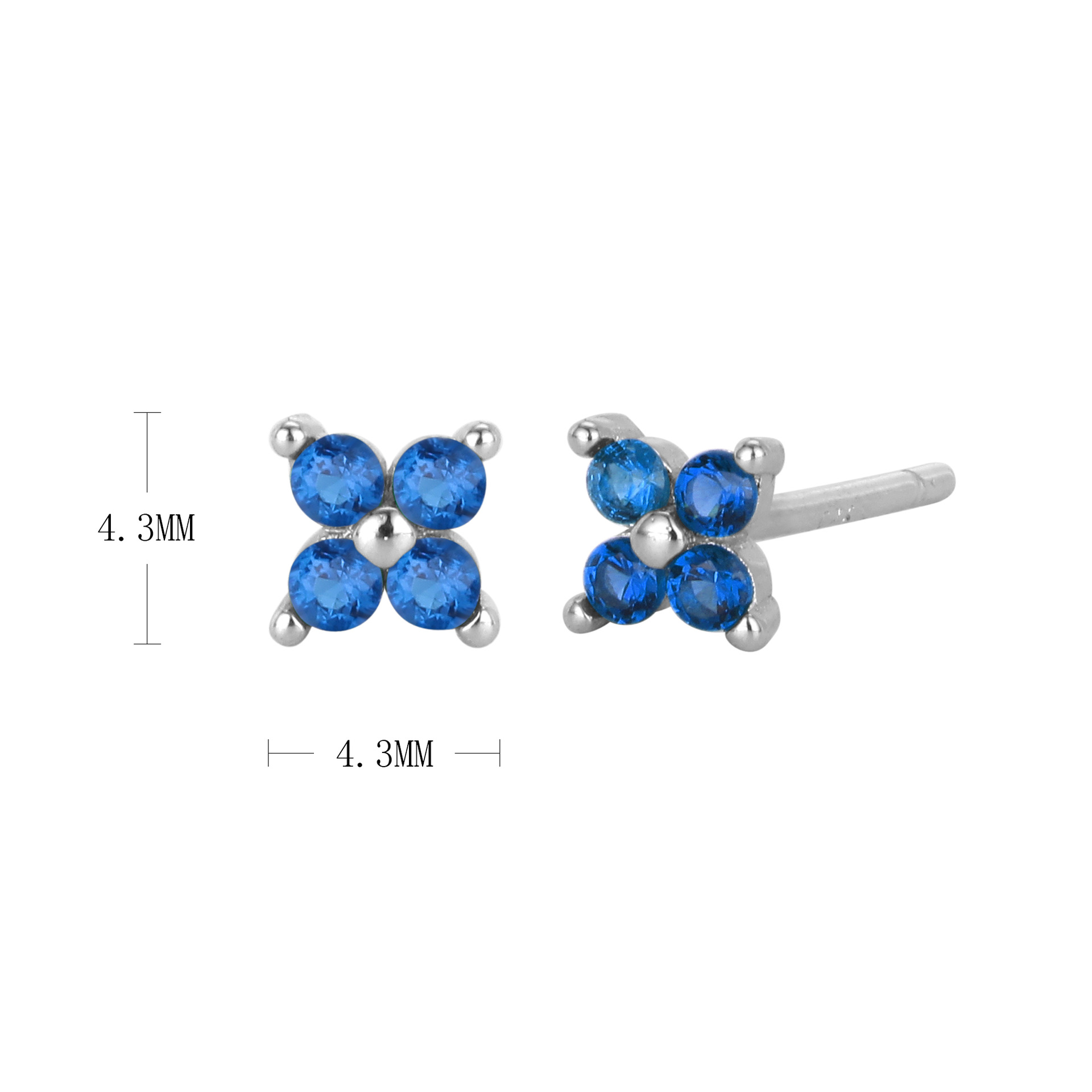 925 silver plating platinum-blue