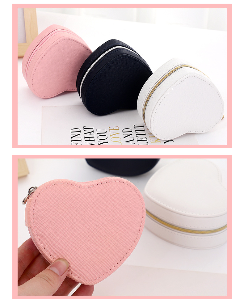 Simple Earrings Necklace Ring Heart-shaped Jewelry Storage Box display picture 2