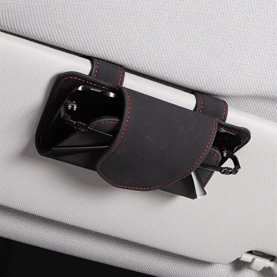 suede sun visor bill storage: Car Glasses Clip/Bill Clip
