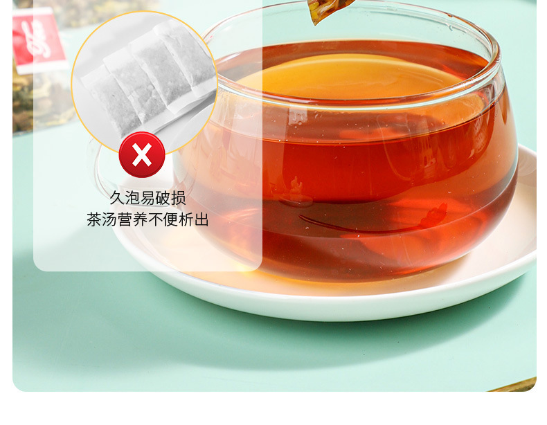 Ju Hong Luo Han Guo Clearing Tea 30 Pyramid Tea Bags 5g Each with Licorice and Loquat Leaf quality and texture