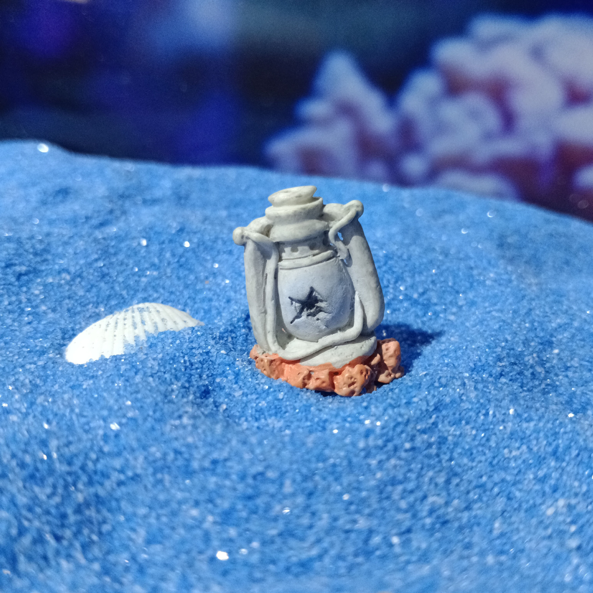 Escenografía de musgo Micropaisaje al por mayor Maceta de carne Escenografía de pecera Lámpara de minero antiguo Resina Mini lámpara de queroseno